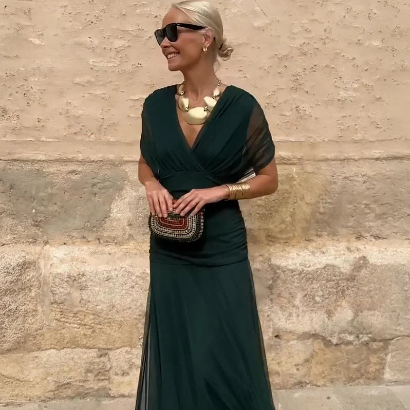 Maxikleid mit V-Ausschnitt für Damen