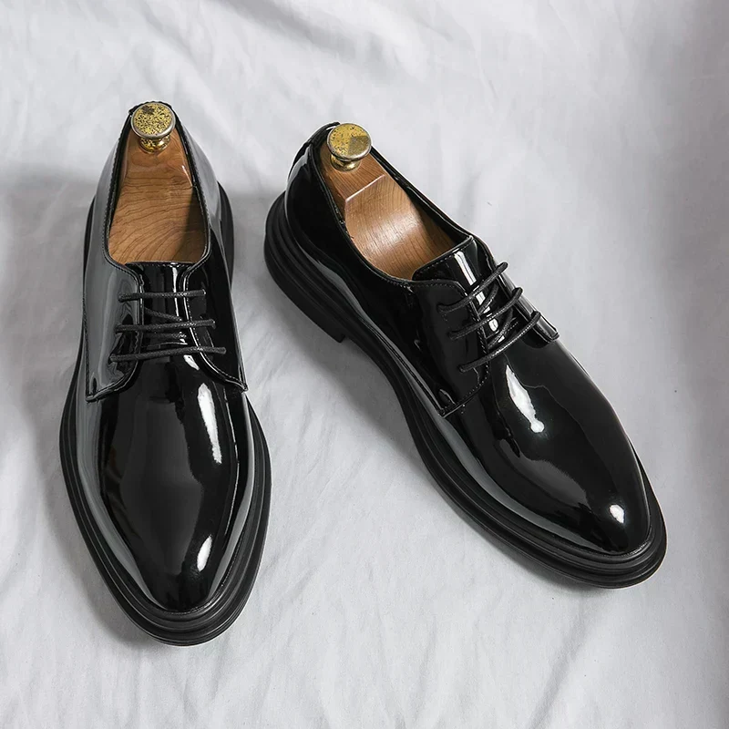 Oliver | Herren Glänzende Schnür-Derby-Schuhe