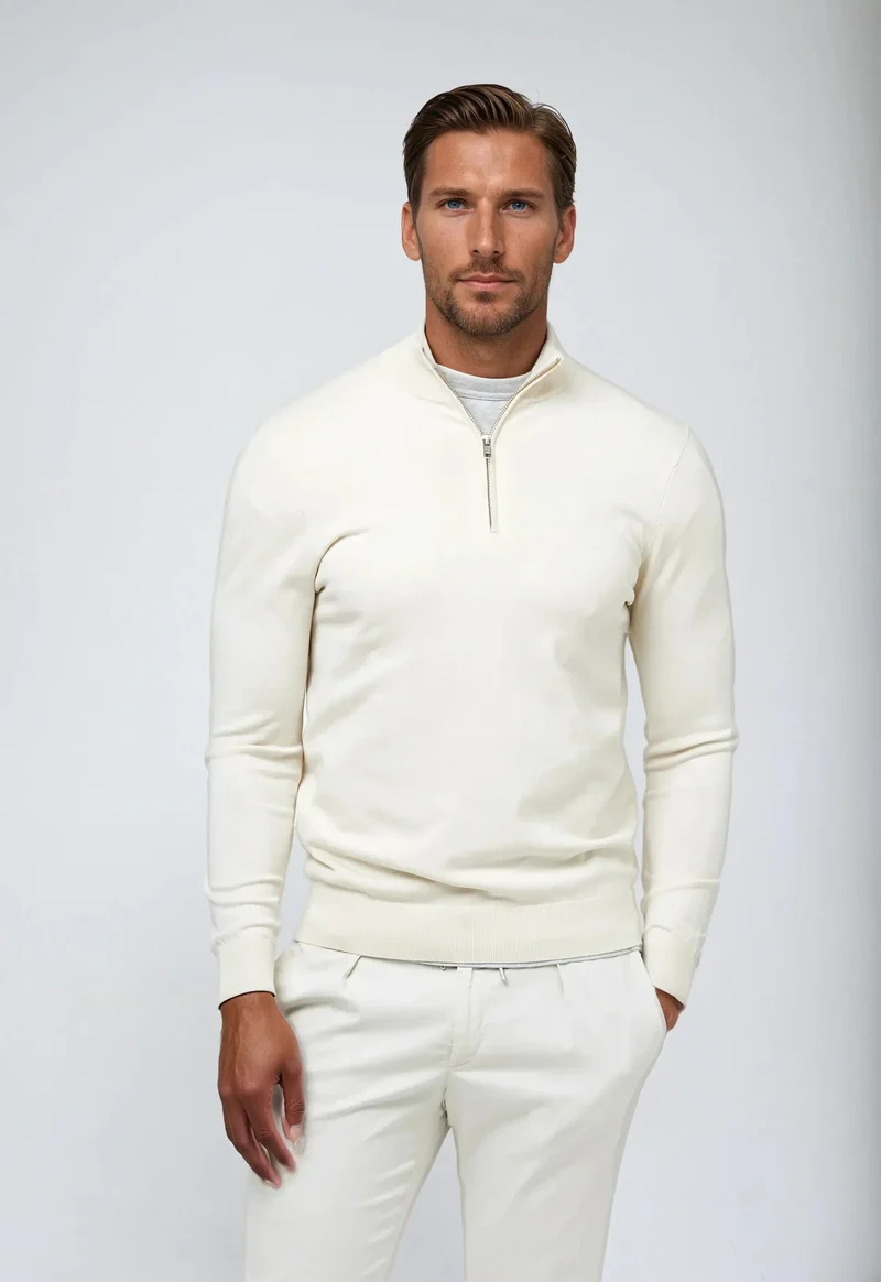 Hagen | Herren Lässiger Pullover mit Reißverschluss am Kragen