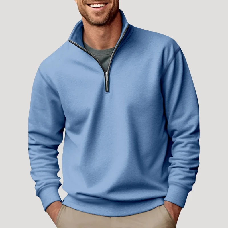 Philipp | Herren Klassischer Pullover mit Viertelreißverschluss
