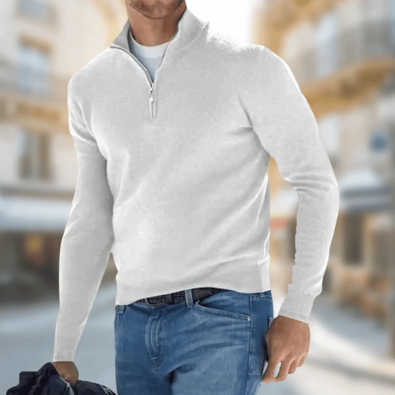 Roland | Herren Freizeitpullover mit Reißverschluss am Kragen