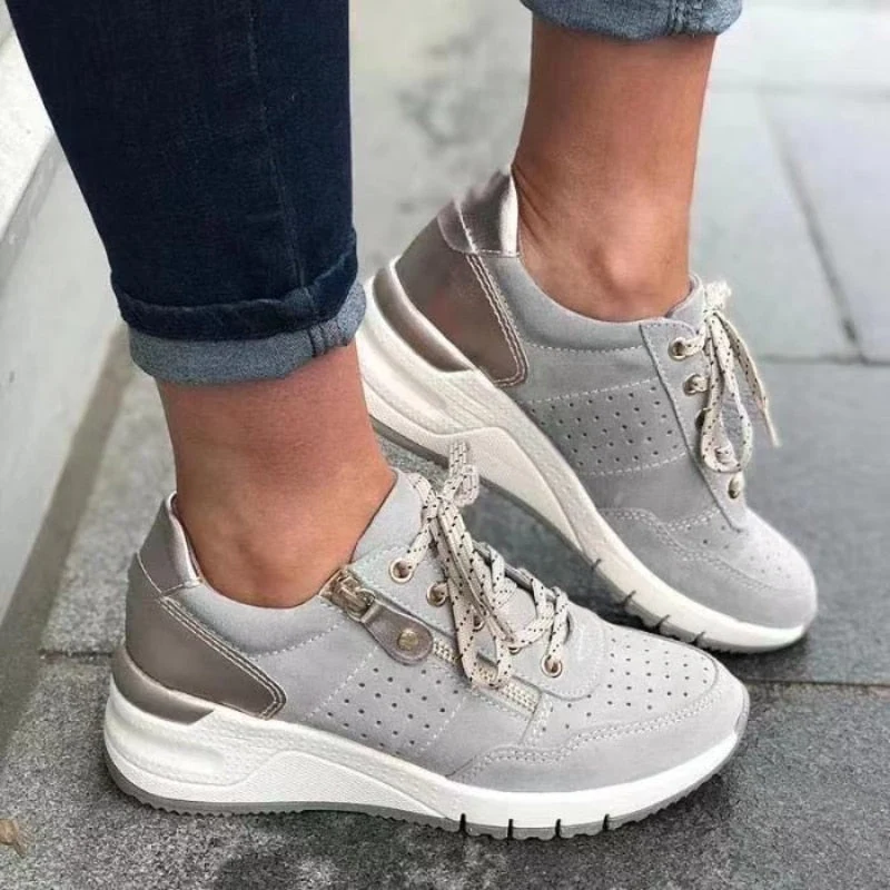 Marie | Damen Freizeit-Sneaker mit runder Spitze und Schnürung