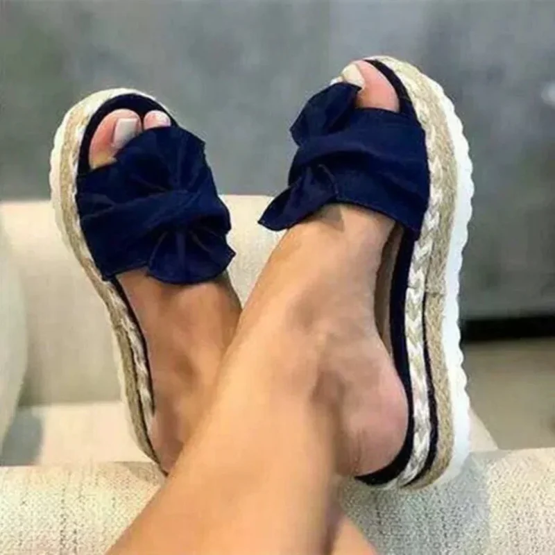 Nadine | Damen Frühlings Schleifen Slip-On Sandalen