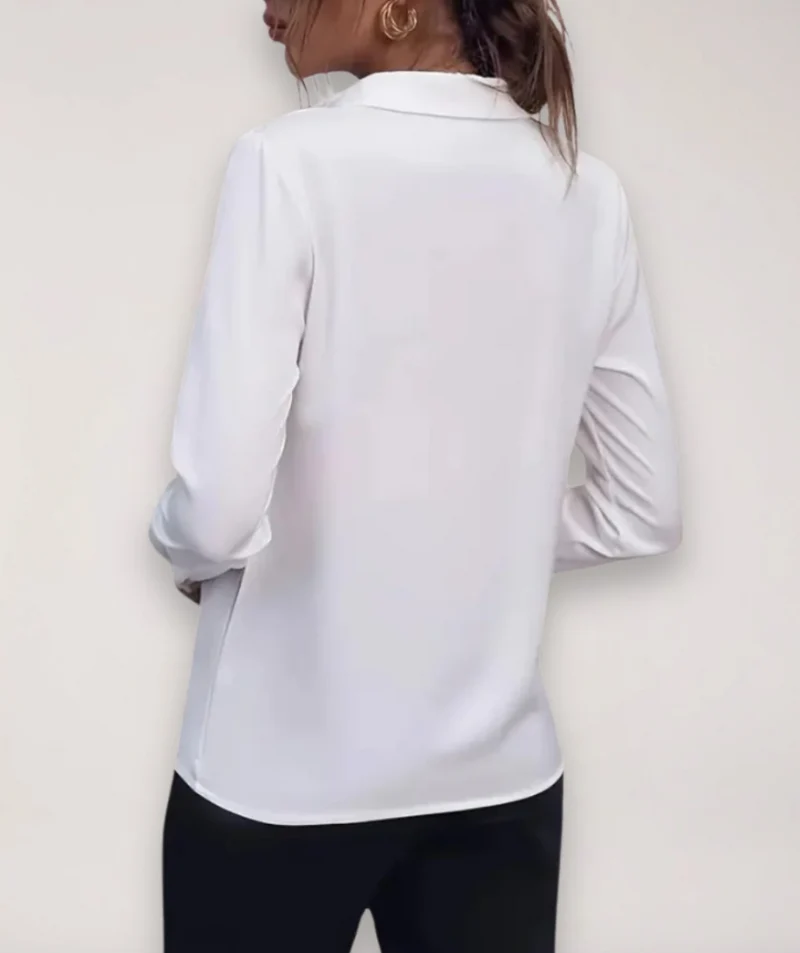 Marie | Damen Frühjahrs Bürobluse mit Knopfleiste