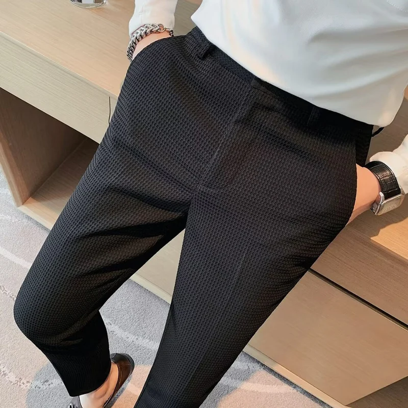 Emil | Herren Frühlings Strukturierte Slim-Fit Freizeithose