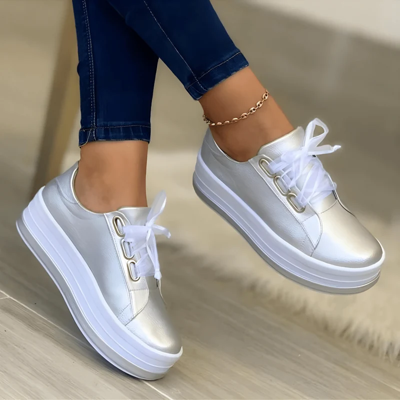 Elke | Damen Modische Freizeit-Schnürschuhe
