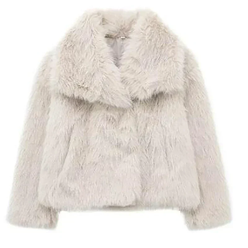 Angela | Damen Kurze Kunstpelz Wintermode Jacke