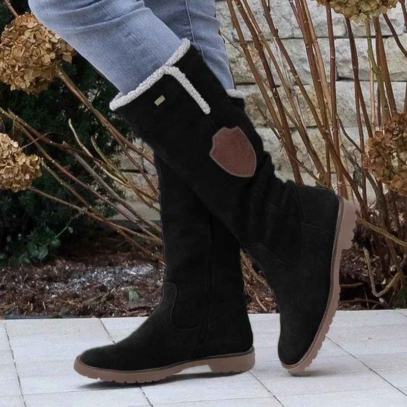 Isabella | Damen Knielange Winterstiefel mit Shearling-Futter