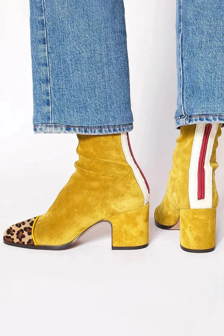 Doris | Damen Stiefeletten mit Blockabsatz und Sock-Design für den Winter