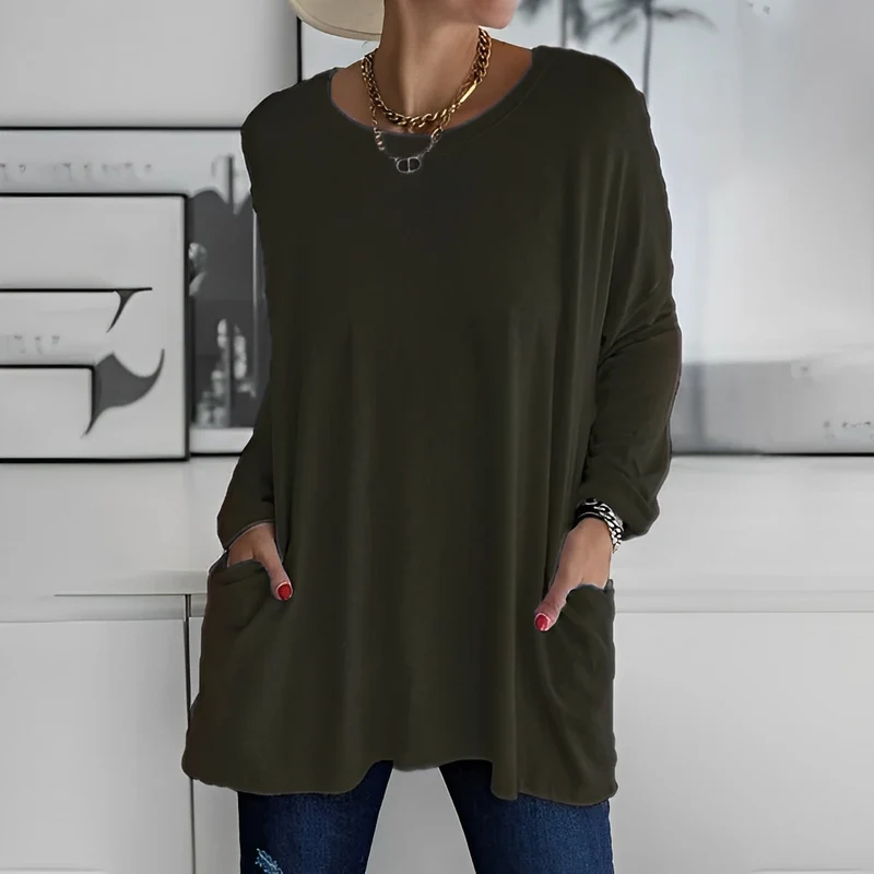 Kerstin | Stylischer Langer Pullover mit Taschen