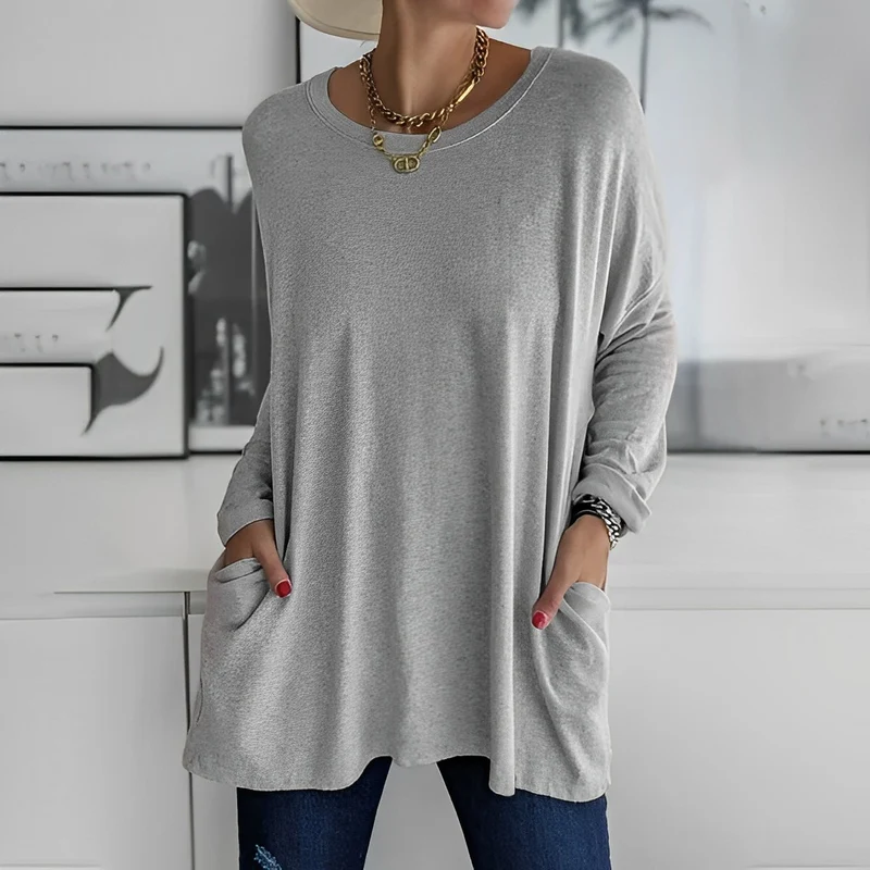Kerstin | Stylischer Langer Pullover mit Taschen