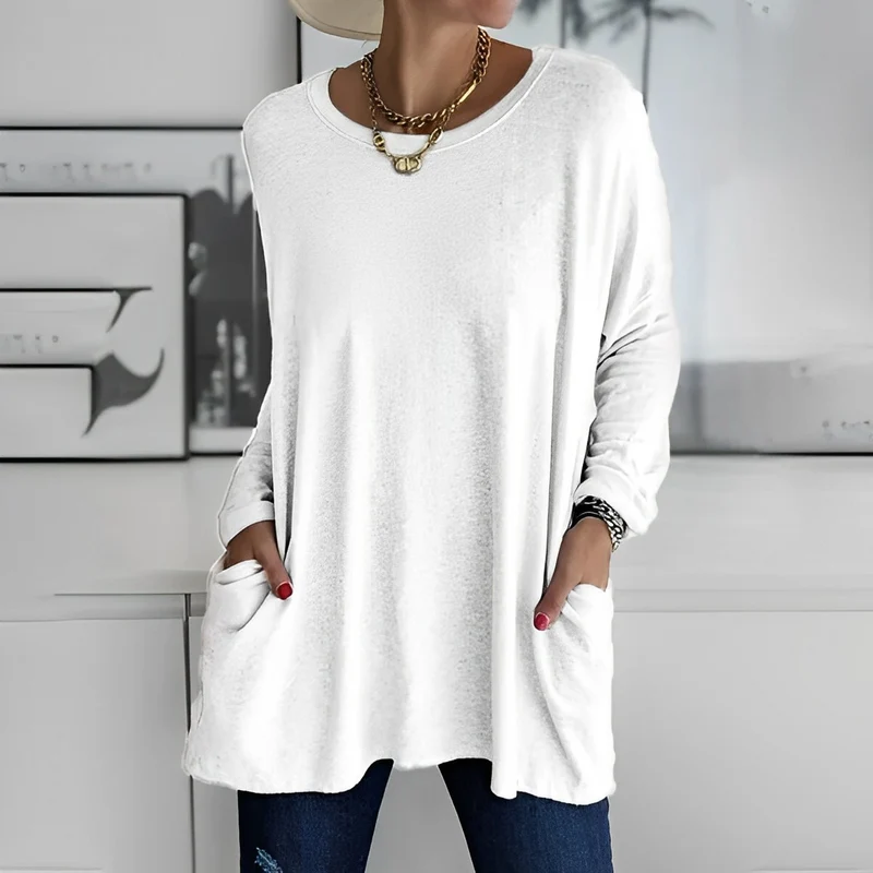 Kerstin | Stylischer Langer Pullover mit Taschen